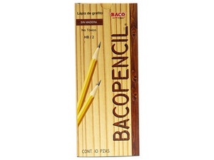 Lápiz Baco Pencil HB Numero 2. Caja con 10 Lapices.