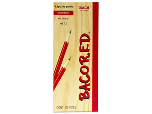Lápiz Baco RED HB Numero 2. Caja con 10 Lapices