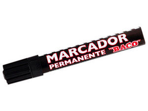 Marcador BACO MR001, Permanente, Aluminio, 12 piezas, Color Negro.