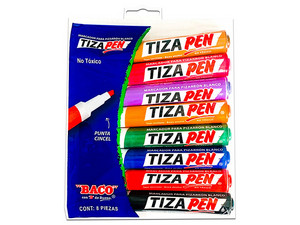 Marcador Baco Tizapen para Pizarrón Blanco, Colores Surtidos, (8 Piezas).