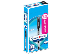 Bolígrafo de Gel Papermate Eco Barril de Punto Fino, Color Negro, (6 Piezas).