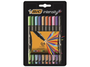 Plumones BIC Intensity Fashion, Paquete de 10 piezas multicolores.