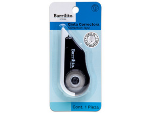 Cinta Correctora Barrilito de 12 mts x 5 mm, Blister con 1 pieza.