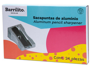 Sacapuntas Metálico de 1 Orificio, Paquete de 24 Unidades.