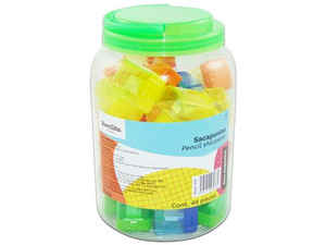 Sacapuntas Barrilito X41, Plástico con Depósito, 40 Piezas.