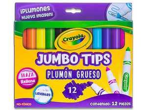 Plumones Crayola JumboTips de 12 Piezas.