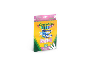 Plumones Crayola Supertips Pastel, 12 Piezas, Colores Suaves, Marcadores para Dibujo.