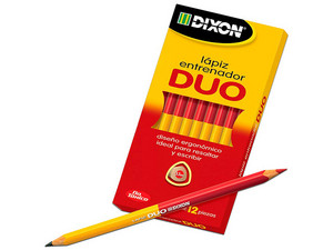 Lápiz Dúo Dixon, grafito/rojo, triangular, caja con 12 lápices.