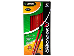 Lápiz Checador Dixon 42306, Dureza Multi, Cuerpo de Madera, Forma Redonda, Caja con 12 Piezas.