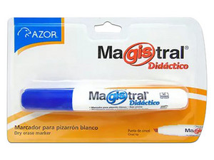 MARCADOR MAGISTRAL DIDÁCTICO PUNTA CINCEL 6 MM COLOR AZUL BLISTER CON 1 PIEZA