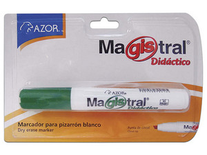 Marcador Base Alcohol Azor Magistral Didáctico, Punta Cincel 6 mm, Color Verde, Blíster con 1 Pieza.