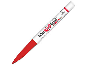 Marcador Azor Magistral Didáctico de punta bala de 2 mm, Color Rojo. Paquete con 12 piezas