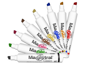 Marcador Azor Magistral Clásico de punta cincel 6mm, colores surtidos. Paquete con 8 piezas