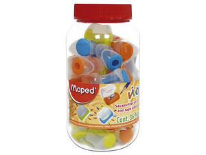 Sacapuntas Maped Vivo, 1 Orificio, Con Deposito, Colores Surtidos, Bote con 36 Piezas.