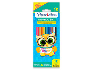 Lápices de Colores PaperMate 2209343, Mina 3.0mm, Madera, Caja de 12 Piezas