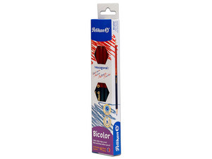 Lápiz bicolor Pelikan, hexagonal, rojo-azul, caja con 10 piezas.