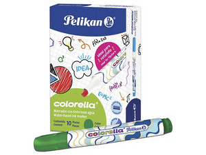 Marcador de Agua Pelikan Colorella, Color Rojo, Caja con 10 Piezas.