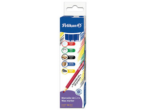 Marcador de Cera Pelikan, 10 Piezas, Color Azul.