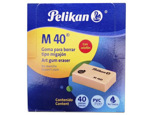Goma de borrado Pelikan tipo Migajón M40, caja con 10 Piezas.