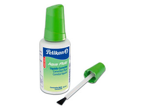 Corrector Líquido Pelikan, Bote de 20ml, Color Blanco.