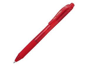 Bolígrafo Pentel EnerGel Retráctil Rojo, Punta 0.7 mm, Empaque con 12 Unidades.
