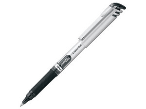 Bolígrafo de Tinta Gel PENTEL de Punto Fino, Caja de 12 piezas, Color Negro.