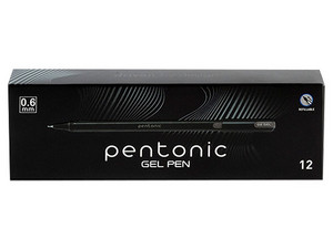 Bolígrafos de Gel Pentonic PEN13021, Punta de 0.6mm, Caja con 12 Piezas. Color Negro.