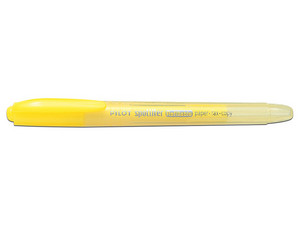 Resaltador Tipo Pluma Pilot SPOTLITER 19303, Color Amarillo. Caja con 12 Piezas.