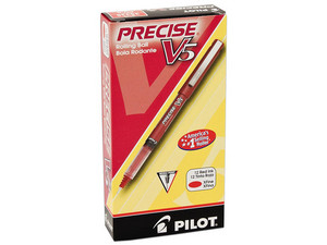Bolígrafo PILOT PRECISE V5, Color Rojo, Paquete con 12 piezas.