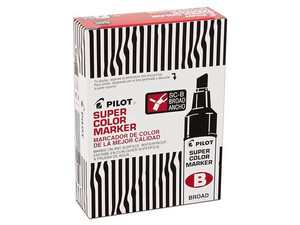 Marcador Permanente Pilot, 12 Piezas. Color Negro.