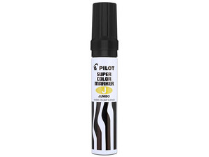 Marcador Permanente, Pilot, Jumbo, Punta Cincel hasta 12.5 mm, Negro, Blíster, 1 Pieza.
