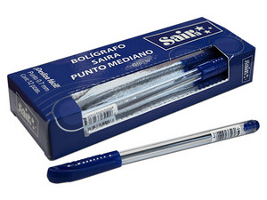 Bolígrafo, Sajor, Punta Mediana 0.7 mm, Caja con 12 Piezas, Color Azul.