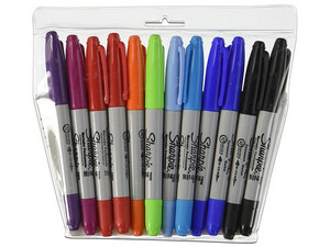 Marcadores Sharpie 1812781, Permanente, Doble Punta, Bolsa con 12 Piezas, Colores Surtidos.
