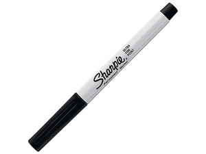 Marcador Permanente Sharpie, Punta Ultra Fina, Caja con 12 Piezas, Color Negro.