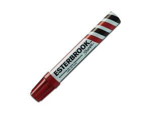 Marcador Permanente Sharpie Esterbook de punta cincel. Color Rojo
