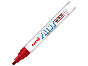 Marcador Permanente Uniball Paint, Color Rojo, Caja con 6 Piezas.