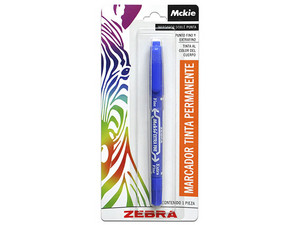 Marcador permanente de doble punta Mckie Zebra Azul.