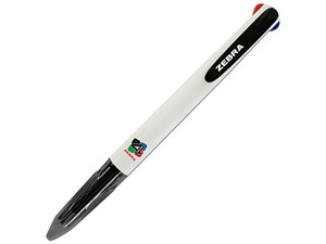 Bolígrafo Retráctil Multifuncional Zebra, Punto Mediano, 4 Colores (Negro, Azul, Rojo, Verde).