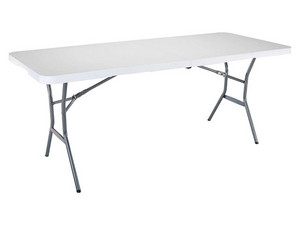 Mesa Plegable Lifetime 5011, 183.8 x 76.2cm, Color Blanco.