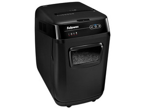 Trituradora Automática Fellowes AutoMax 200C de corte cruzado. Color Negro.