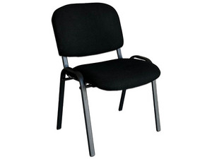 Silla de Visita MODAMOB VC010, Asiento y Respaldo acojinado de tela Negra, Estructural de metal.