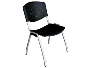 Silla De Visita MODAMOM VC120 con Armazon de Metal, Color Negro.