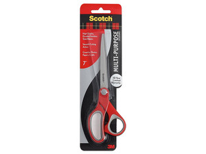 Tijeras 3M Scotch de 7", Multi-Propósito, Acero Inoxidable. Color Rojo.