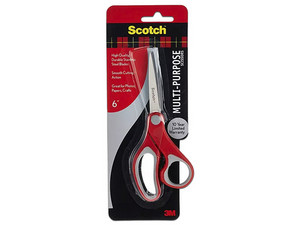 Tijera 3M 70005239523 de 6", Multiusos. Color Rojo.