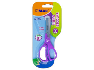 Tijera Escolar MAE MT-5T de 5 Pulgadas, 1 Pieza, Colores Surtidos.