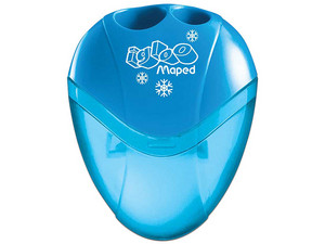 Sacapuntas I-Gloo Maped, con 2 Orificios. Color Azul, Empaque tipo Blister.