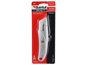 Cutter Retráctil Santul de 6", Cuerpo de aluminio.