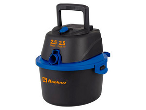 Aspiradora Koblenz WD-2.5 MA de 2.5 galones, Motor de 2.5HP, 120V. Color Negro/Azul.