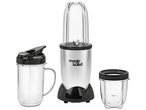 Licuadora Magic Bullet H-9519, Cuchillas de Acero, 3 Vasos. Color Plata.