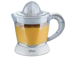 Exprimidor de Cítricos Oster FPSTJU407W-013: Capacidad de 1L, Potencia de 25W. Color Transparente y Blanco.